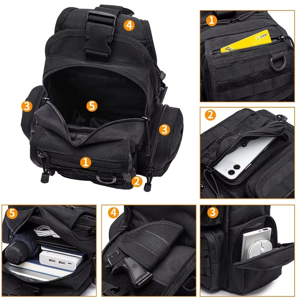 Tas Pistol Taktis untuk Menyim - Edc Concealed Carry Sling Bag ulasan dan harga