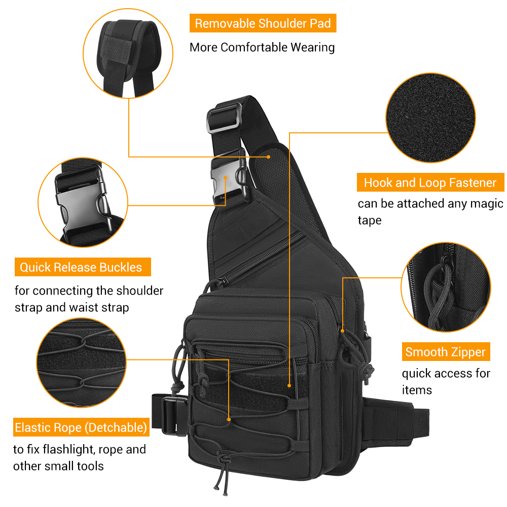 Tas sarung Pistol luar ruangan - Edc Concealed Carry Sling Bag ulasan dan harga